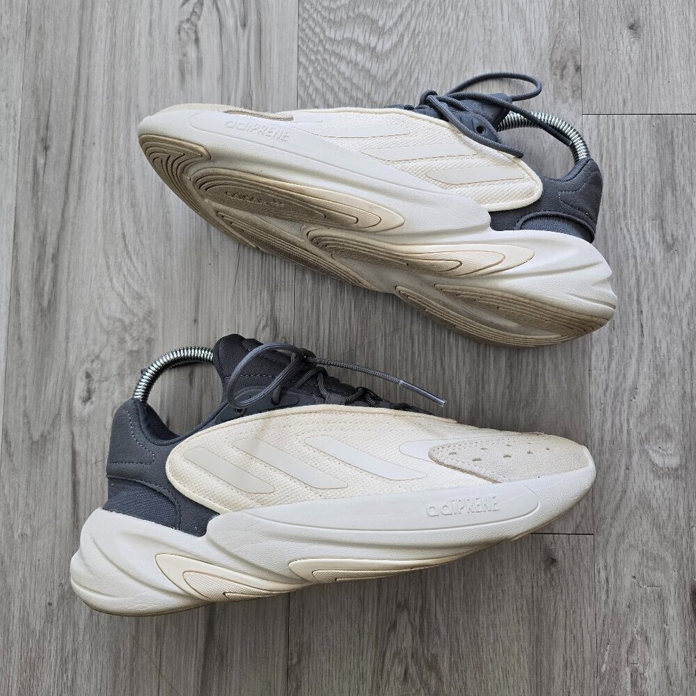 Adidas | Ozelia neutral beige gray sporty activewear sneakers | WMS 7